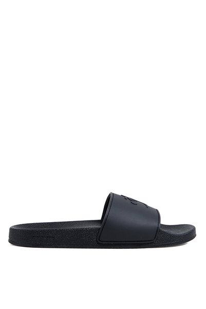 Black Men's Beach Slippers Deco