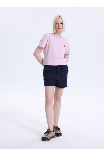 D6Sl-Sht3886 Navy Blue Women's Sweat Shorts