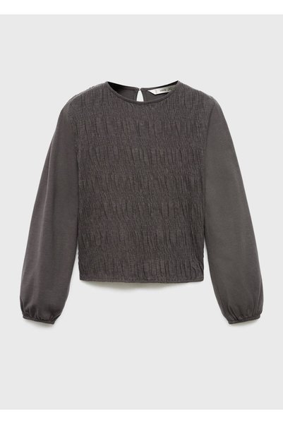 Ruffle long-sleeved T-shirt