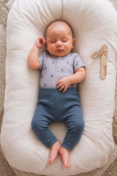 Ribbed Bodysuit Set 0-3 Years Blue
