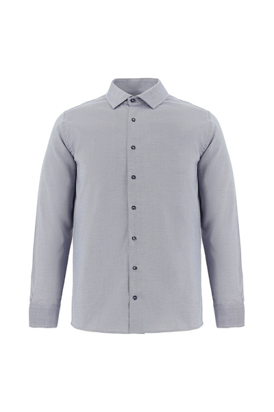 Patterned Slim Fit Cotton Shirt - Long Sleeve