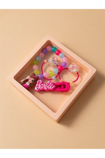 Mermaid Figured Plastic Boxed Buckle Set Dark Pink