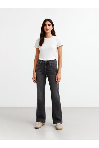 Juliana High Waist Tube Leg Mid Indigo Jean Pants