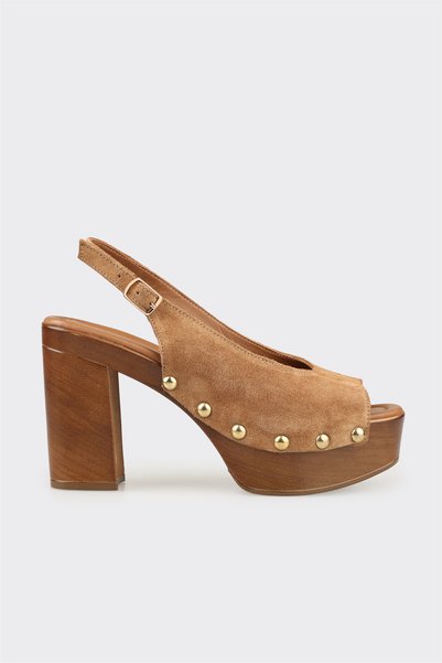 Natural Leather Women's High Heel Sandals
