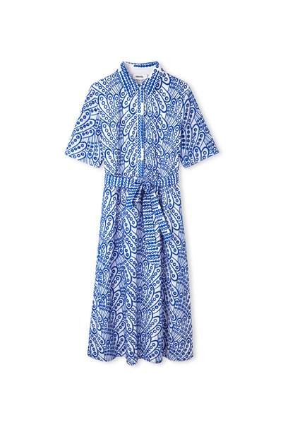 Belted Scalloped Dress