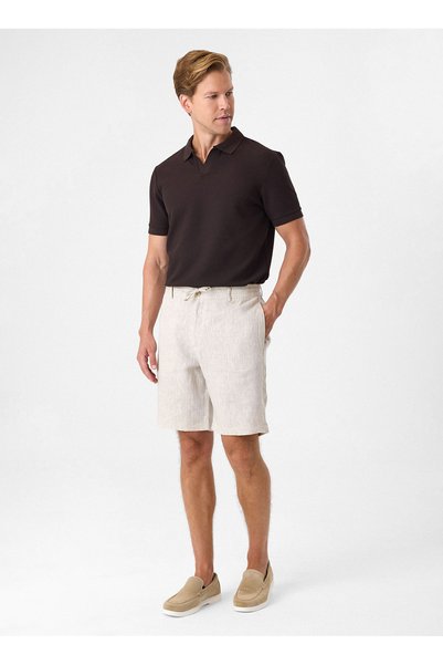 Natural Men's Regular Fit 100% Linen Shorts B35S36007