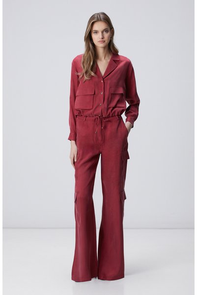 Cherry Cupro Pants