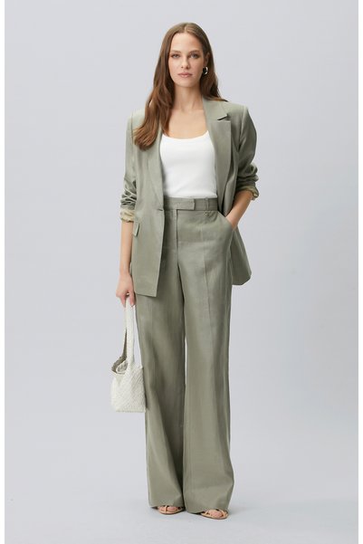Light Khaki Linen Trousers