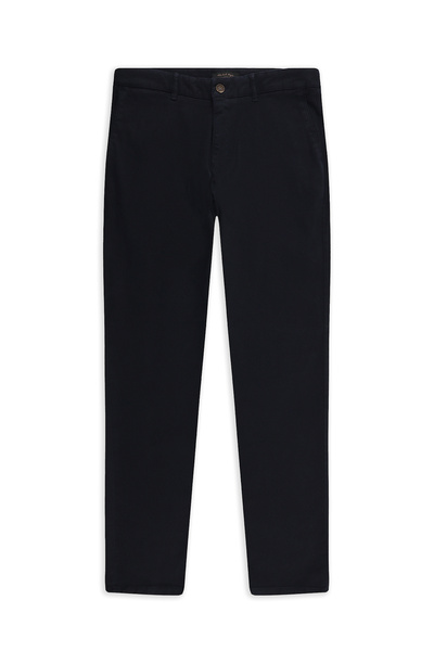 Regular Fit Standard Cut Lyocell Blended Stretch Canvas / Chino Trousers with Side Pockets