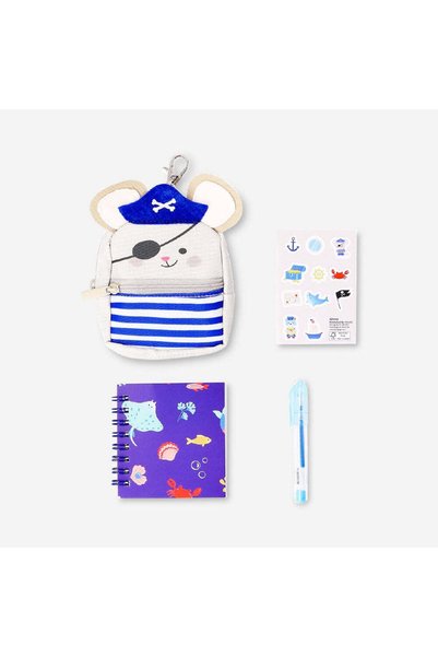 Stationery Set with Pirate Mouse Shaped Bag