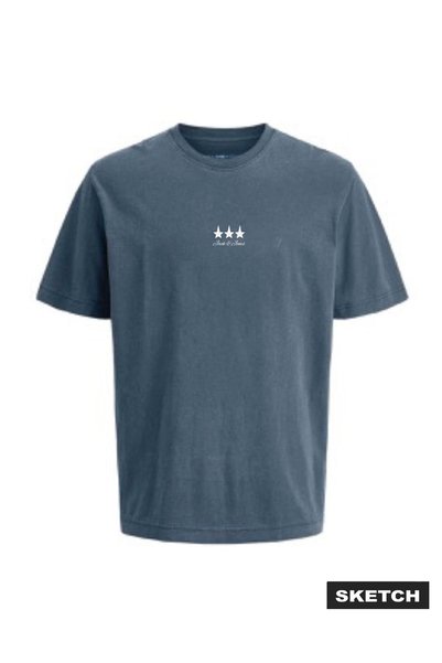 Navy Blue Men's Regular Fit Logo Printed T-Shirt 12307702 Jcowallace Wash Tee Bss26