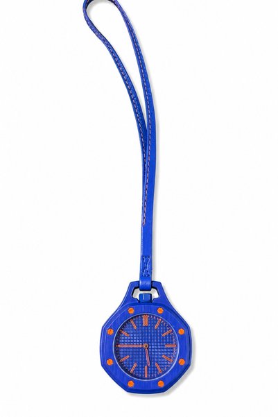 Navy Blue Shk4009 Pop Bag Charm,With Watch Strap,Octagonal Design,Unisex,Boxed,Wristwatch and Bag Charm