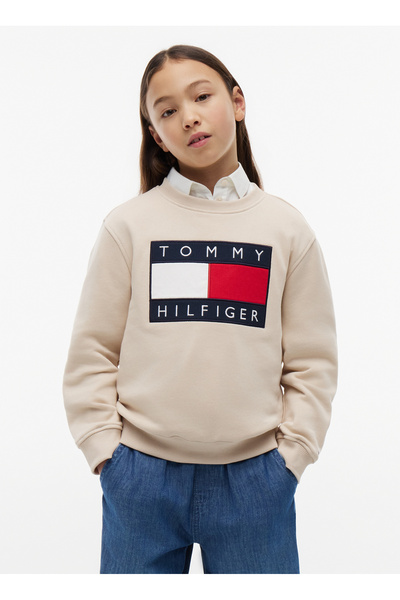 Black Men's Kids Regular Fit Printed Sweatshirt KS0KS00709-HERITAGE FLAG SWEATSHIRT