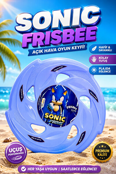 Sonic Prime лиценцирана играчка фризби – издржлив диск за летање – детска играчка за надвор