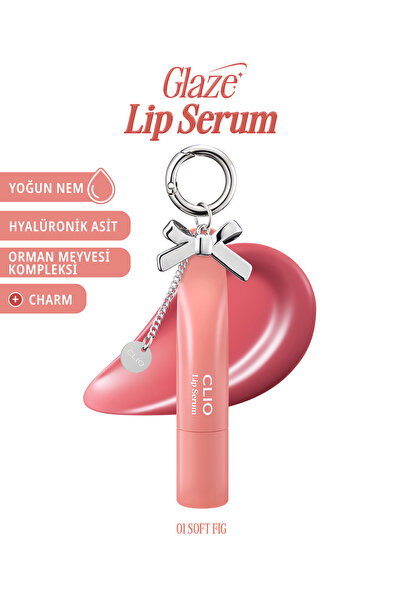 Серум за усни за волумен, сјаен, хранлив, во боја Glaze Lip Serum 01 Soft Fig
