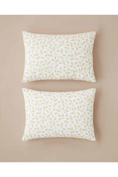 Golden Petals Easy-Iron 2-Piece Pillowcase 50X70 cm Yellow