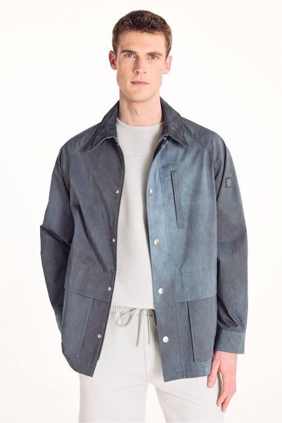 Indigo Suede Tonal Barn Jacket