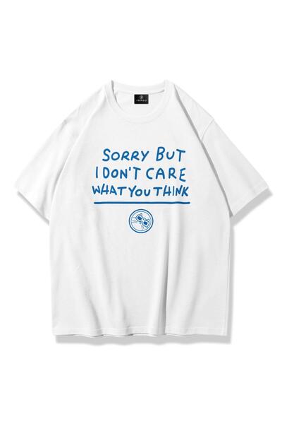 Unisex Sorry but I Don'T Care Tshirt White