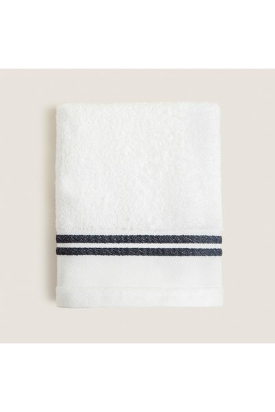 Juana Bamboo Face Towel 50X90 cm White/Navy Blue