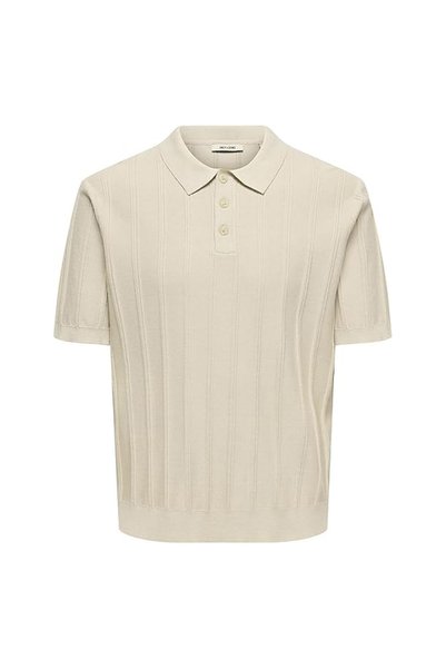 Beige Men's Sweater 22036558 Onsthijs Rlx Ss Polo Knit