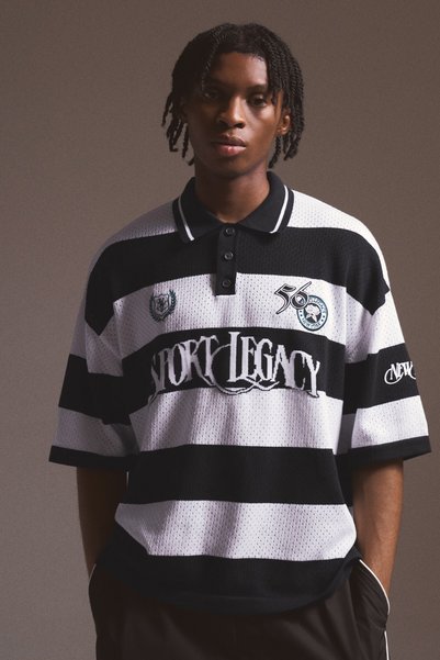 Short-Sleeved Mesh Polo-Neck T-Shirt