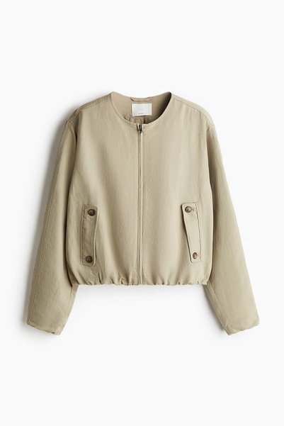 Linen Blended Pilot Jacket