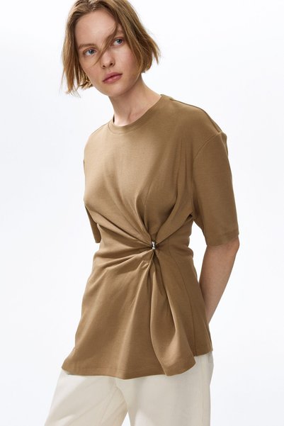 Drape Detailed Asymmetrical Top