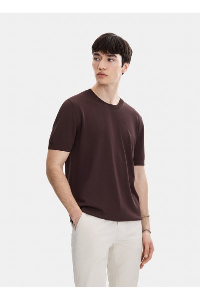Brown Men's Knitwear T-Shirt B35S40019