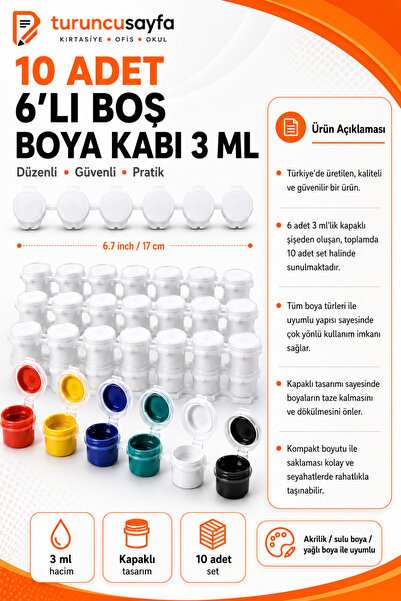 Вкупно 6-делен 3ml со капак, сет од 10 парчиња, за сите бои