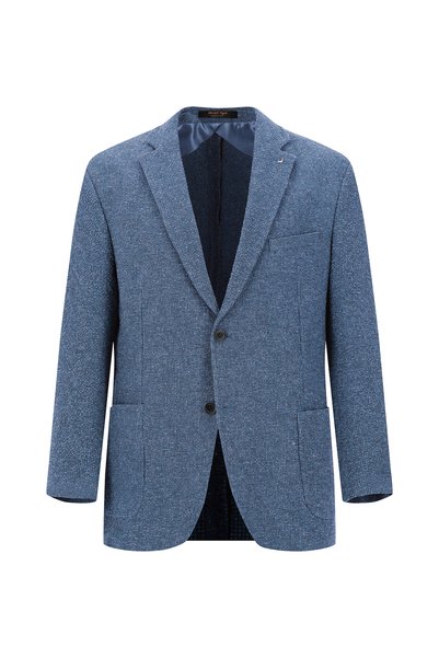 4 Drop Relaxed Fit Comfortable Cut Patterned Gofre Linen Pack Jacket