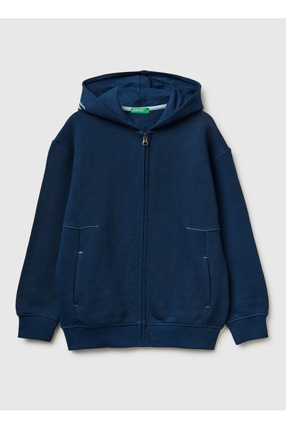 Navy Blue Boys' Printed Sweatshirt 30Dsc505V