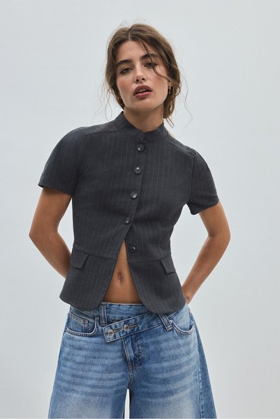 Short-Sleeved Fit-And-Flare Shirt