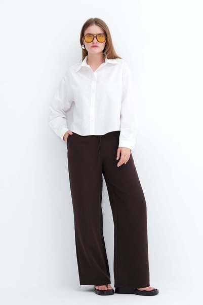 Tie-Waist Wide Leg Pants Pn19015