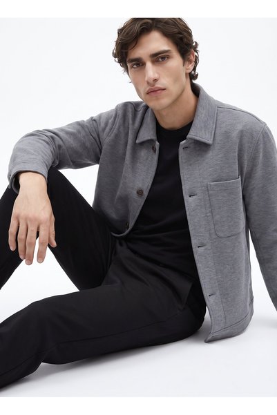 Сива машка slim fit јакна F6WM-MNT 2111