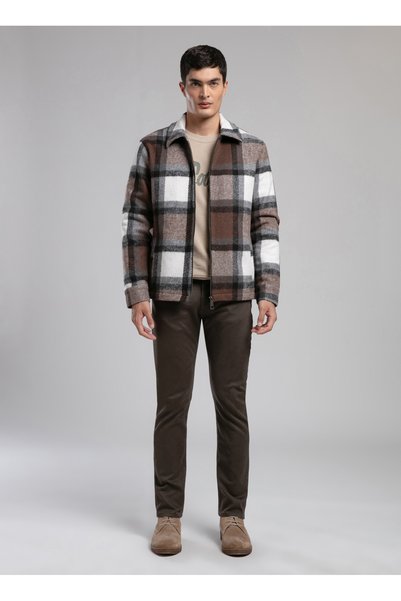 Brown Men's Regular Fit Plaid Jacket 261 Lcm 231003 Phoenix Brown Plaid