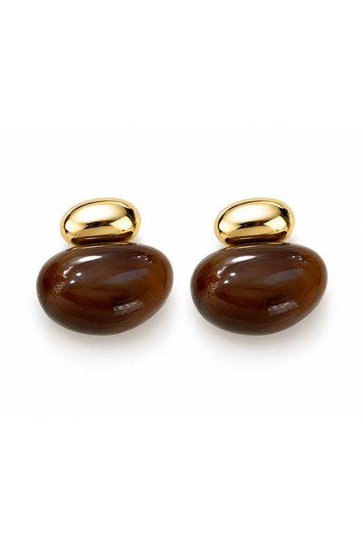 Steel colored ball earrings