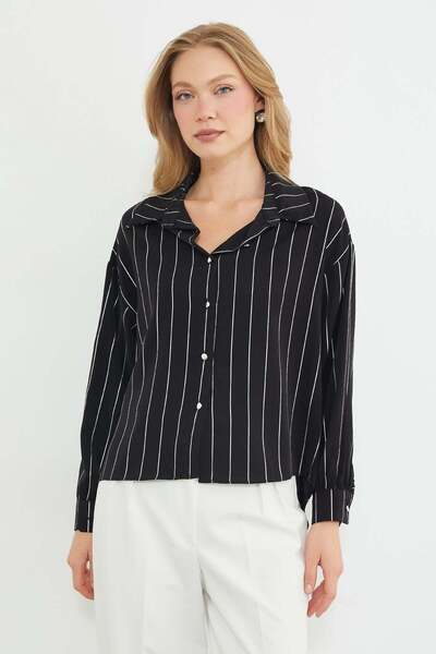 Striped Oversized Long Back Shirt