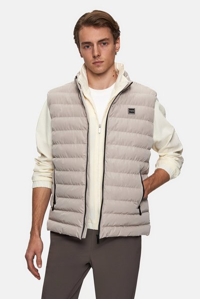 Slim Fit Stone Plain Vest Coat