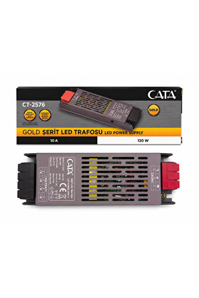CT-2576v Gold трансформатор за ЛЕД лента 120W 10A 12V со терминал ЛЕД драјвер