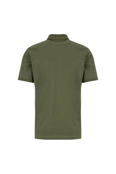 Khaki Cotton Blend Polo T-Shirt D6Sm-Tst3801