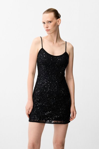 Black slim strap dress