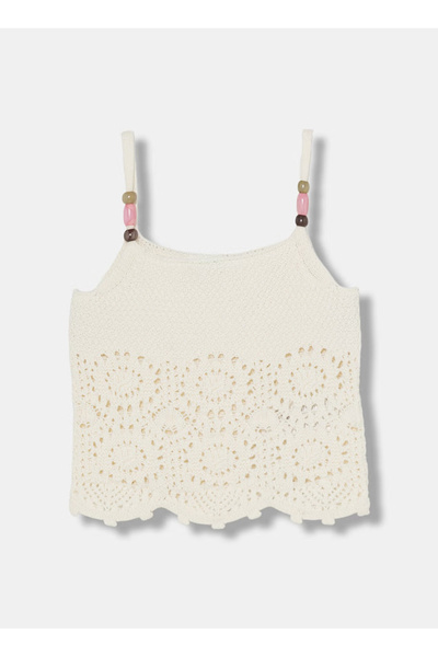 Ecru Girls' Knitted T-Shirt 1I5Sch00F
