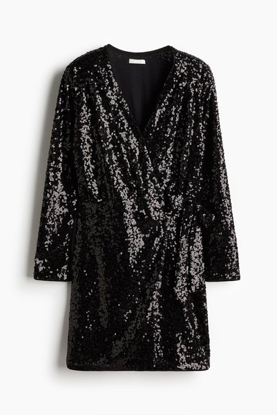 Sequin Wrap Dress