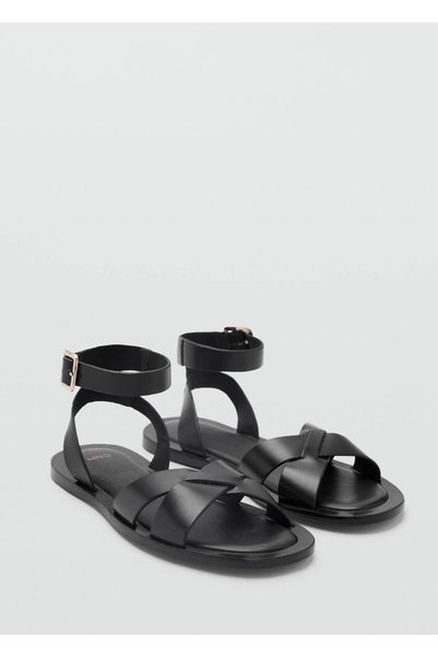 Leather Sandals with Buckle Strap