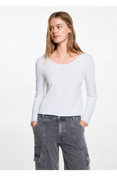 Button long-sleeved T-shirt