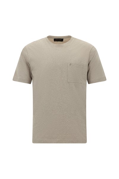 Crew Neck Regular Fit Embroidered Cotton T-Shirt