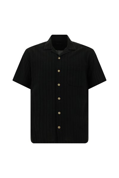 Short Sleeve Oversize Patterned Cotton Shirt