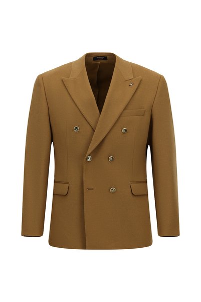 6 Drop Regular Fit Standard Cut Double-Breasted Wool Jacket