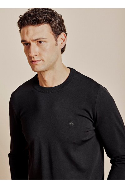 Black Men's Cycling Standard Logo Printed Sweatshirt Bbss26Mkl012