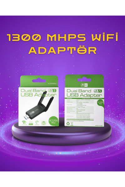 Брз 1200 Mbps двопојасен USB WiFi адаптер – силен сигнал, широка компатибилност